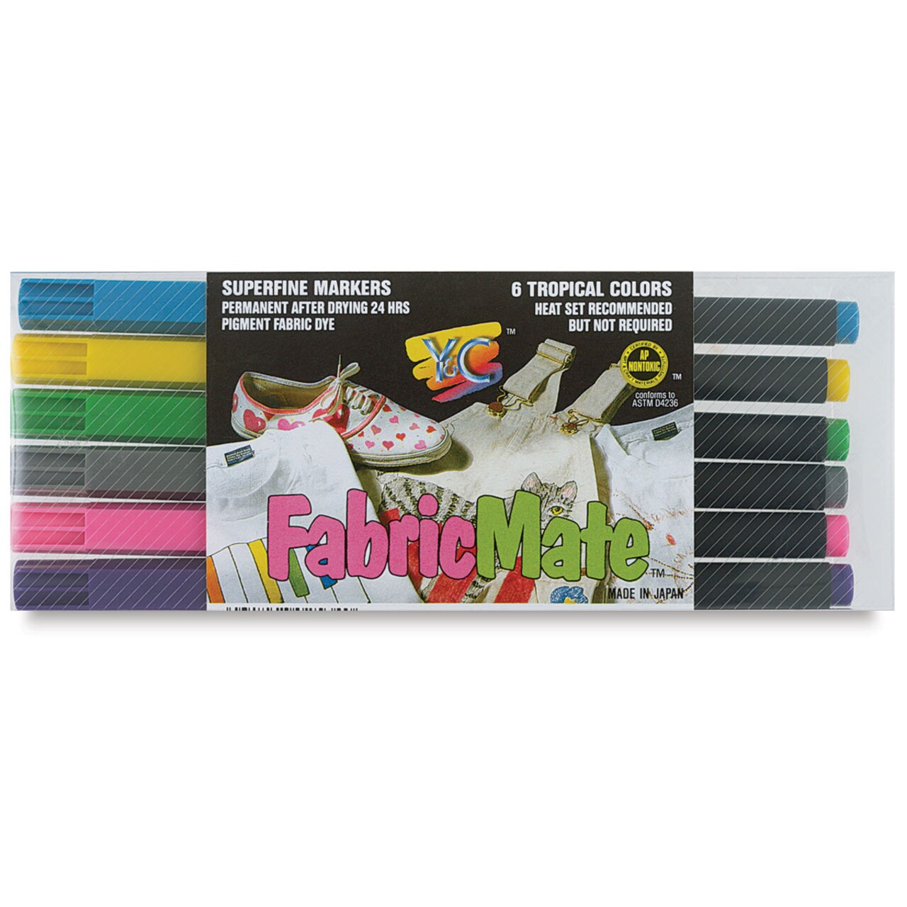 Yasutomo FabricMate DYE Ink Markers - Tropical Colors, Set of 6